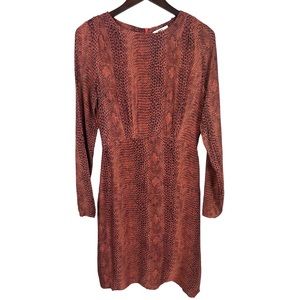 Revolve MKT Studio Rimik Snake Print Long Sleeve Dress 36